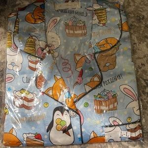 Sleepwear longsleeve and panjama set silk fabric